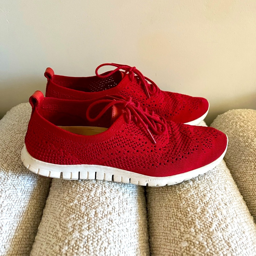 Womens Cole Haan ZeroGrand Stitchlite Wingtip Red sneakers